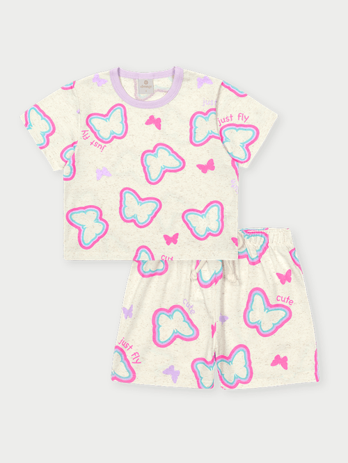 Conjunto Menina Borboletas Lilás Abrange