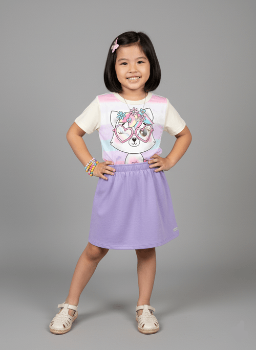 Conjunto Infantil Menina Raposa Lilás Abrange