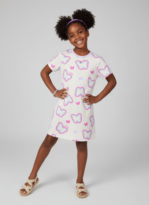 Vestido Infantil Borboletas Lilás Abrange