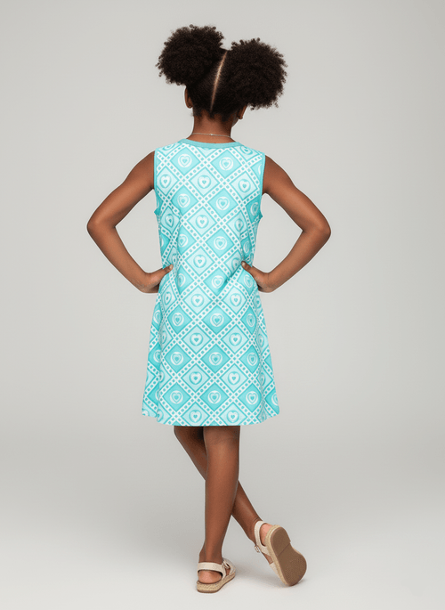 Vestido Infantil Space Cats Azul Abrange