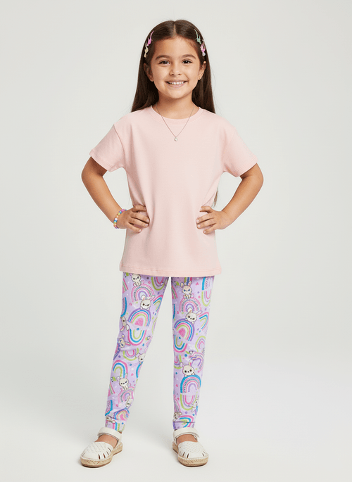 Legging Infantil Menina Coelhinhos Lilás Abrange