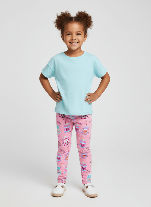 Legging Infantil Menina Juice Lover Rosa Abrange
