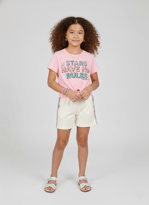Conjunto Infantil Menina No Rules Rosa Abrange