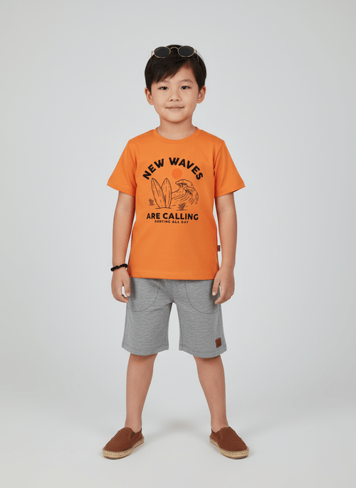 Conjunto Menino New Waves Laranja Abrange