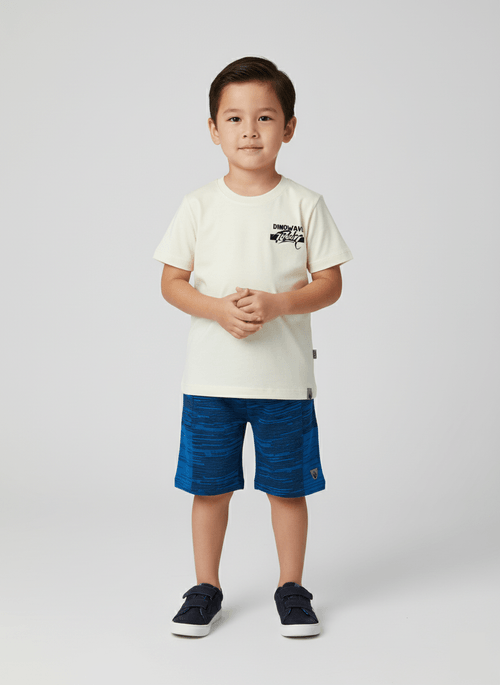 Conjunto Menino Dino Wave Natural Abrange