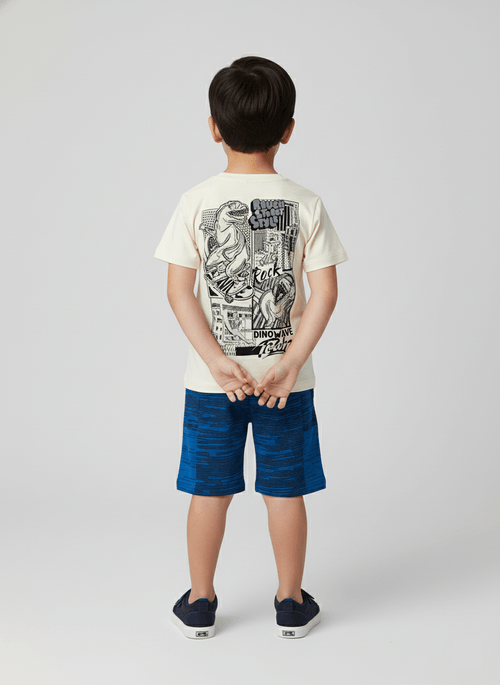 Conjunto Menino Dino Wave Natural Abrange