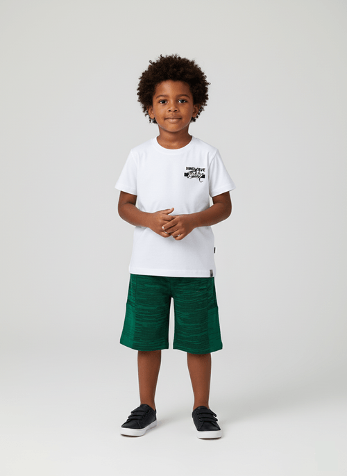 Conjunto Menino Dino Wave Branco Abrange