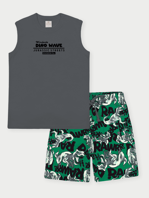 Conjunto Menino Jurassic Streets Chumbo Abrange