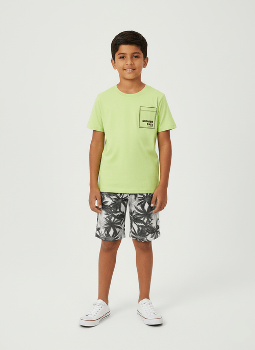 Conjunto Menino Palmas Verde Flour Abrange