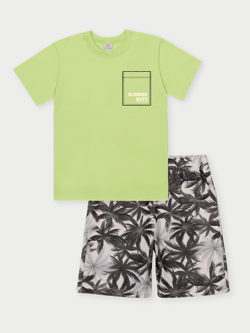 Conjunto Menino Palmas Verde Flour Abrange