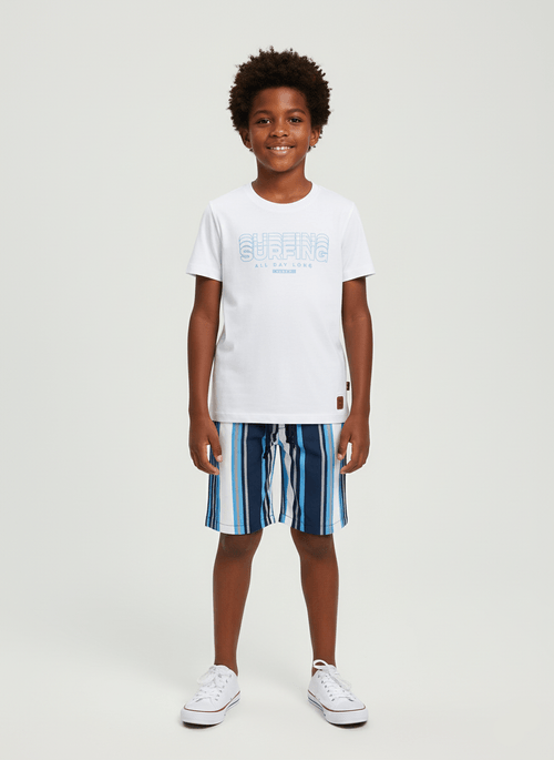Conjunto Menino Surfing Branco Abrange