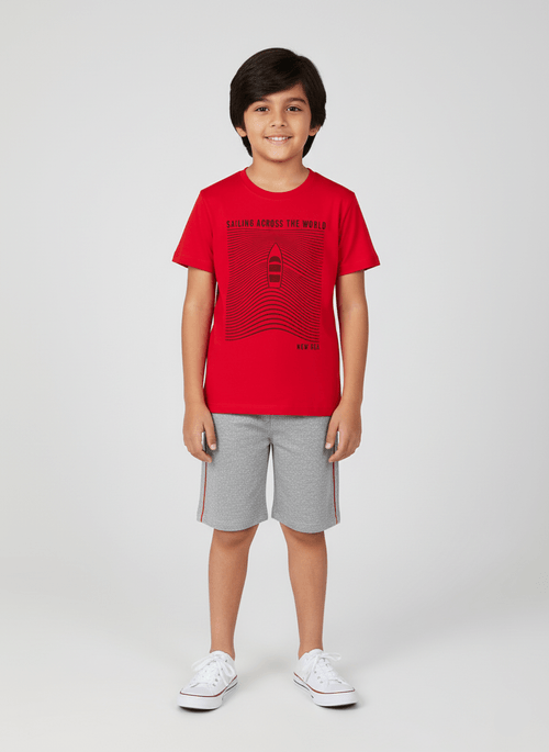 Conjunto Menino Sailing Vermelho Abrange