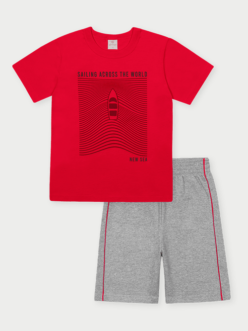 Conjunto Menino Sailing Vermelho Abrange