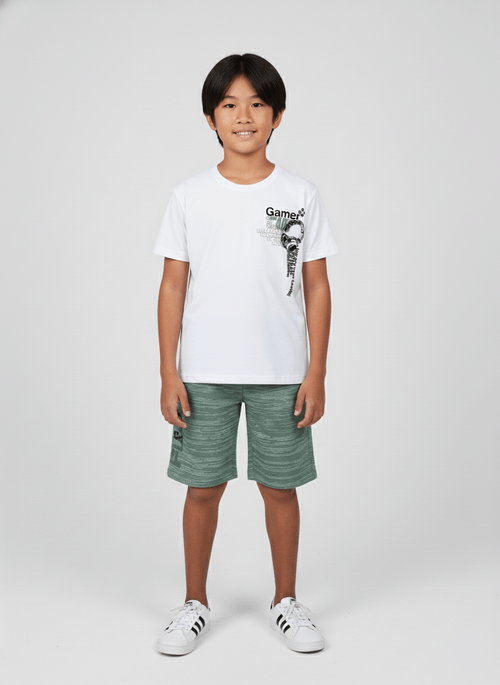 Conjunto Menino Gamer Abs Branco Abrange