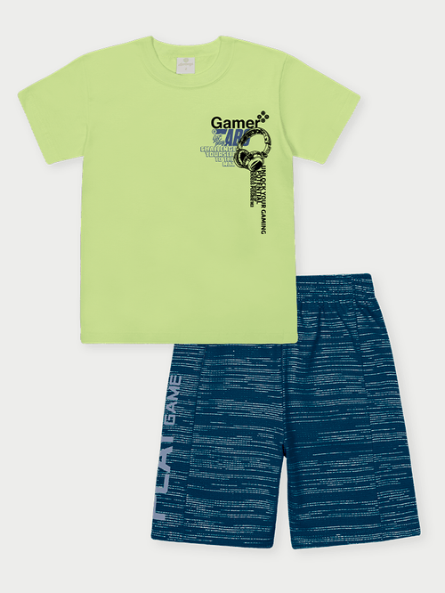 Conjunto Menino Gamer Abs Verde Flour Abrange