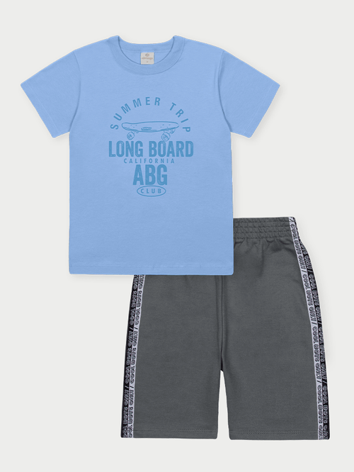 Conjunto Menino Long Board Azul Abrange