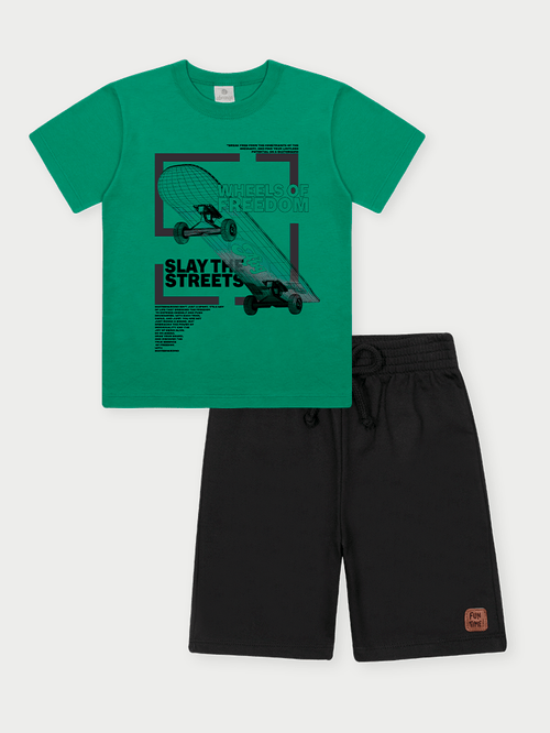 Conjunto Menino Wheels Of Freedom Verde Abrange