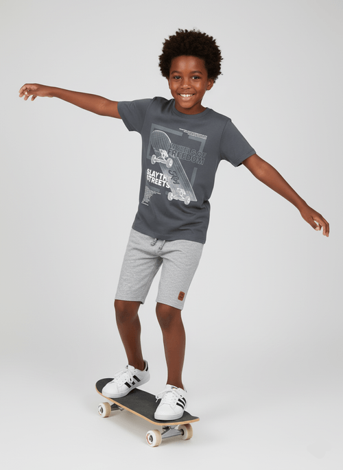 Conjunto Menino Wheels Of Freedom Chumbo Abrange