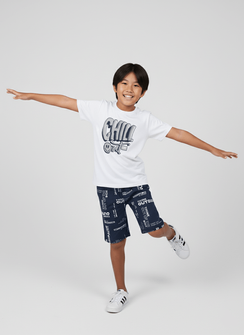 Conjunto Menino Chill Out Branco Abrange
