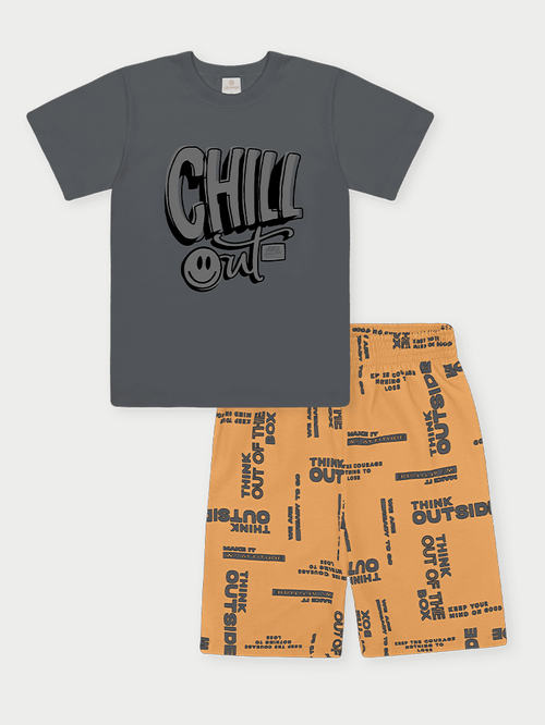Conjunto Menino Chill Out Chumbo Abrange