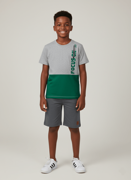 Conjunto Menino Focus Cinza Abrange