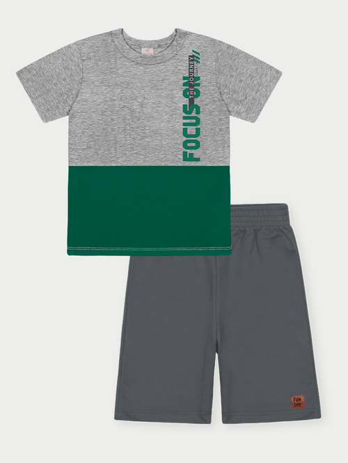 Conjunto Menino Focus Cinza Abrange