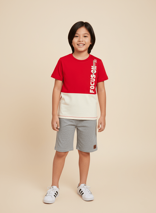 Conjunto Menino Focus Vermelho Abrange