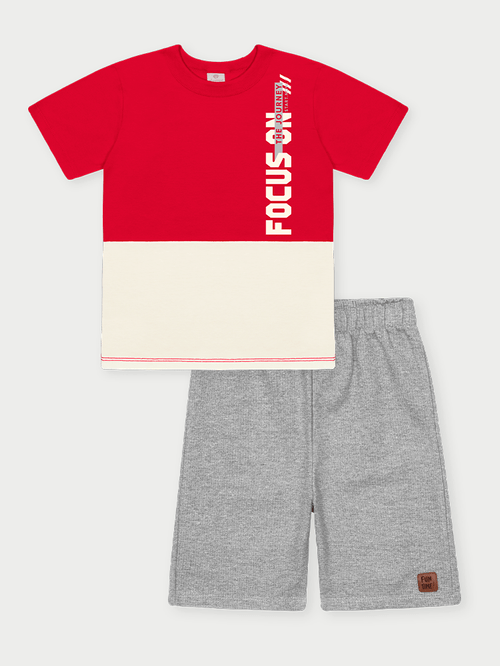 Conjunto Menino Focus Vermelho Abrange
