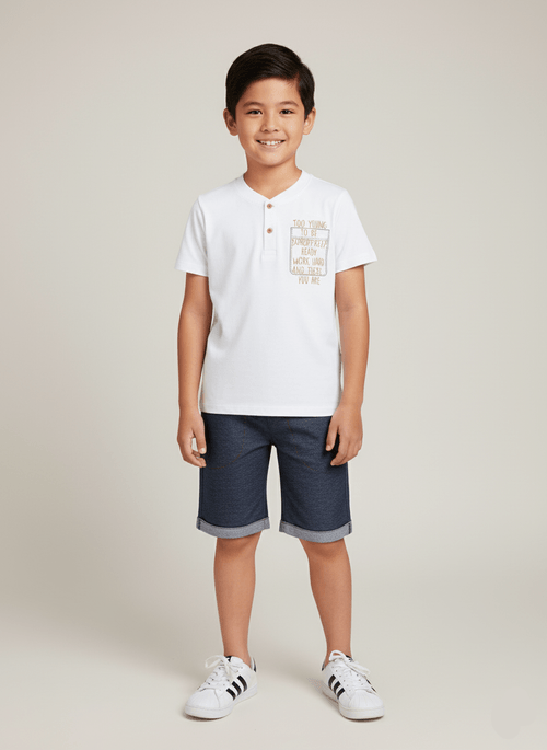 Conjunto Menino Too Young Branco Abrange