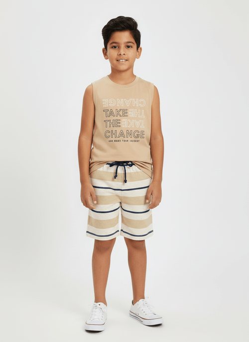 Conjunto Menino Chance Bege Abrange