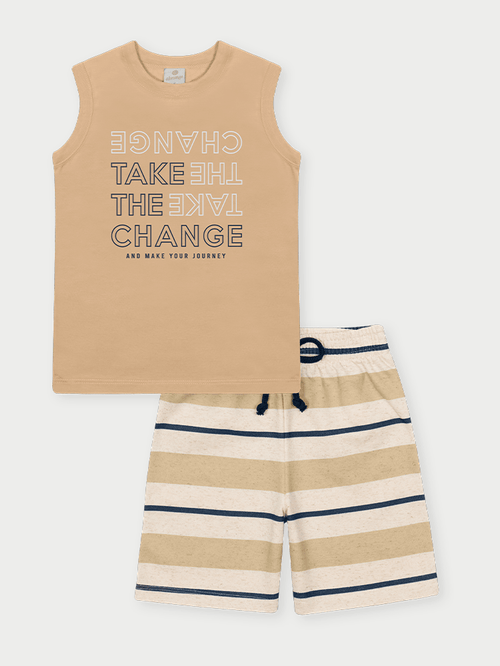 Conjunto Menino Chance Bege Abrange