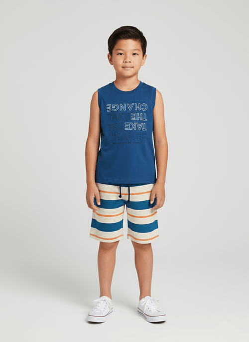 Conjunto Menino Chance Azul Abrange