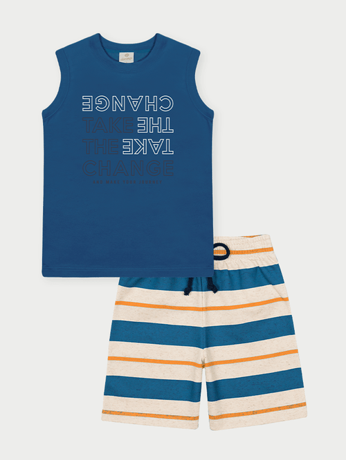 Conjunto Menino Chance Azul Abrange
