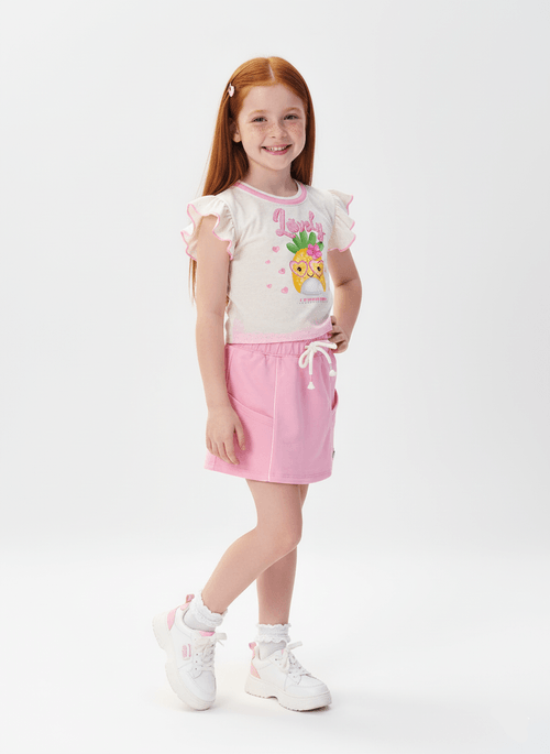 Conjunto Menina Melancia Lovely Rosa Mundo Cinti
