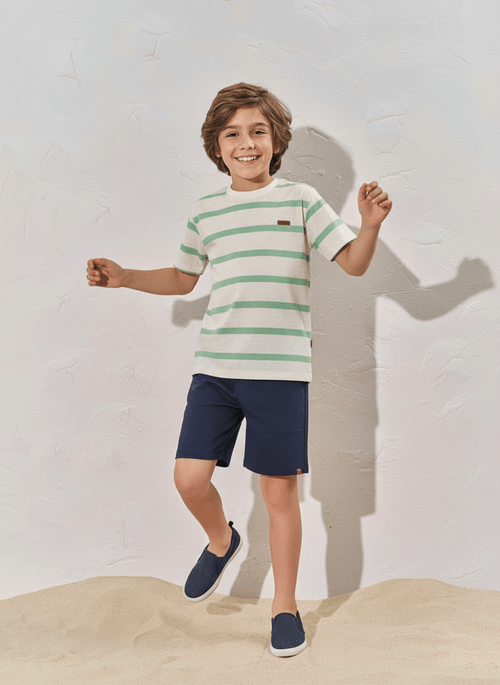 Conjunto Menino Listrado Verde Divertto