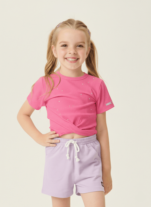 Blusa Strass Rosa Abrange