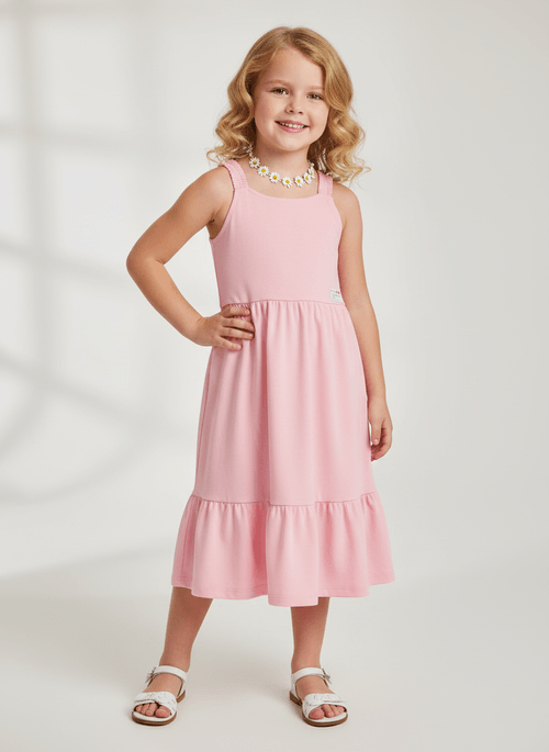 Vestido Com Detalhe Costas Rosa Neon Abrange