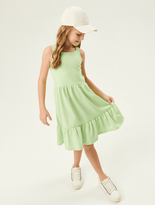 Vestido Com Detalhe Costas Verde Neon Abrange