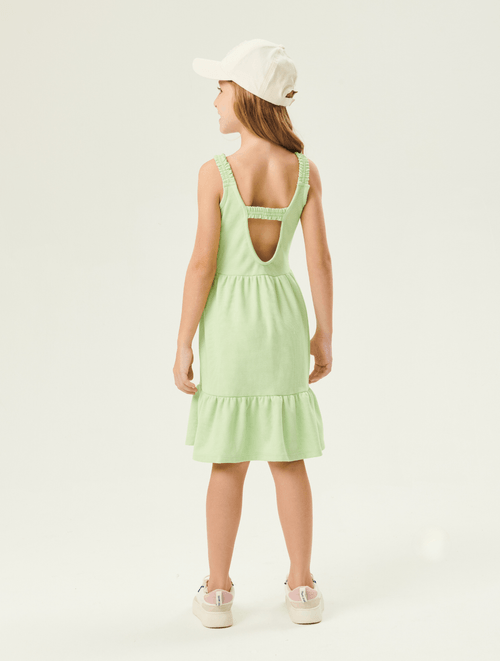 Vestido Com Detalhe Costas Verde Neon Abrange
