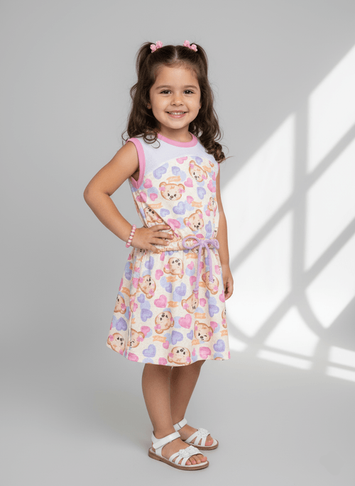 Vestido Urso Rosa Abrange