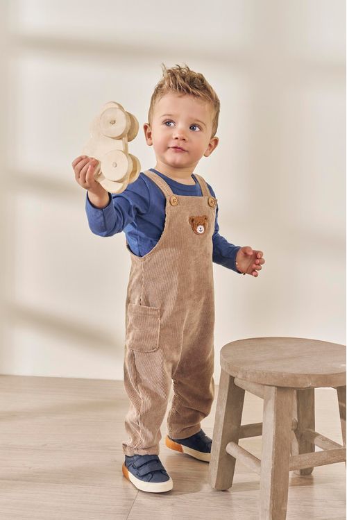 Conjunto Bebê Menino Patch Urso Bege Divertto