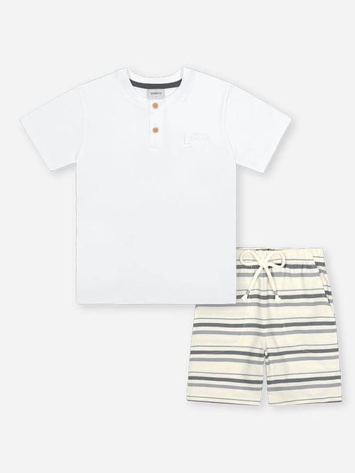 Conjunto Infantil Menino Listrado Chumbo Divertto