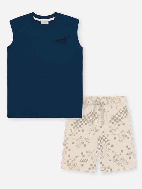 Conjunto Infantil Menino Velociraptor Marinho Divertto