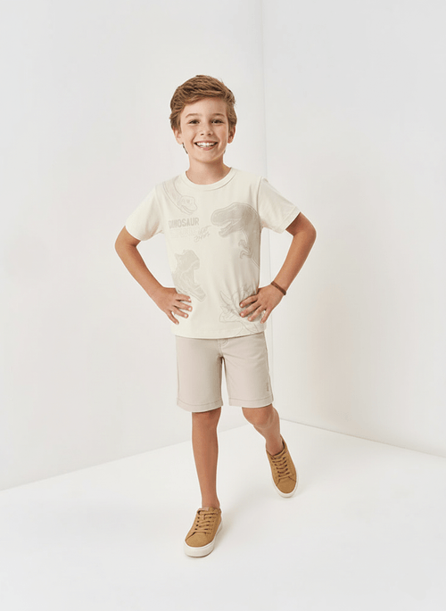 Camiseta Infantil Menino Dinossauros em Relevo Natural Divertto