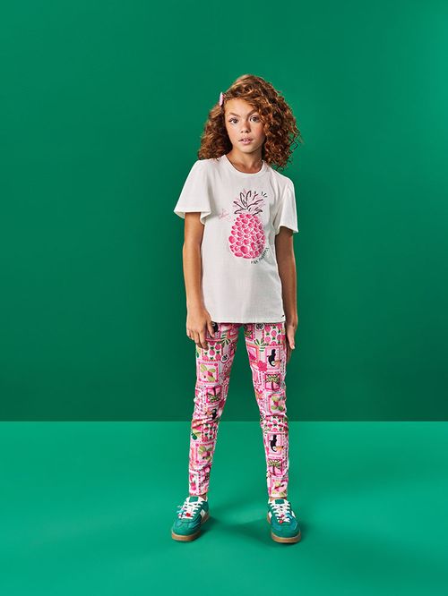 Legging Infantil Menina Tucano Tropical Rosa Beli.me