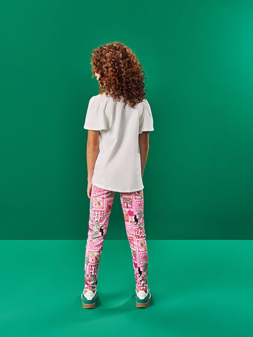 Legging Infantil Menina Tucano Tropical Rosa Beli.me