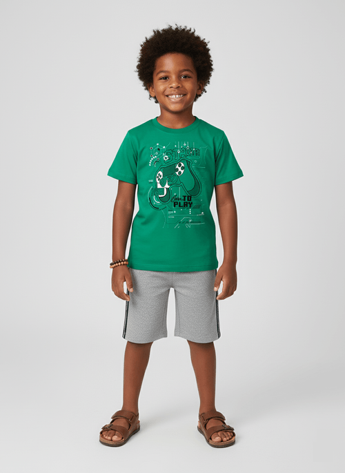 Conjunto Menino Gamer Zone Verde Abrange