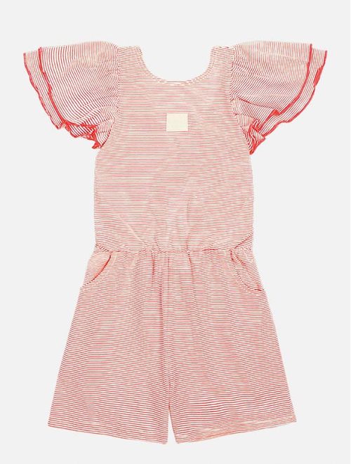 Macaquinho Infantil Menina Laço Costas Vermelho Mundo Cinti