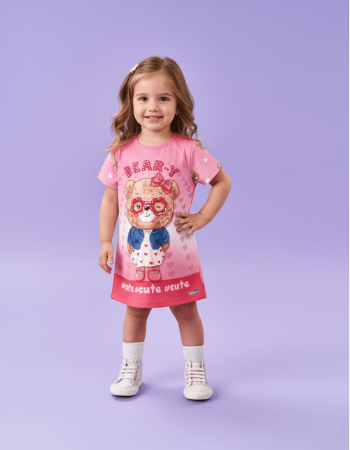 Vestido Bebê Menina Bear Rosa Cinti