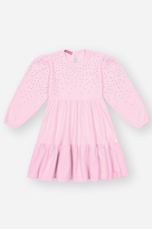 Vestido Infantil Menina Strass Rosa Mundo Cinti